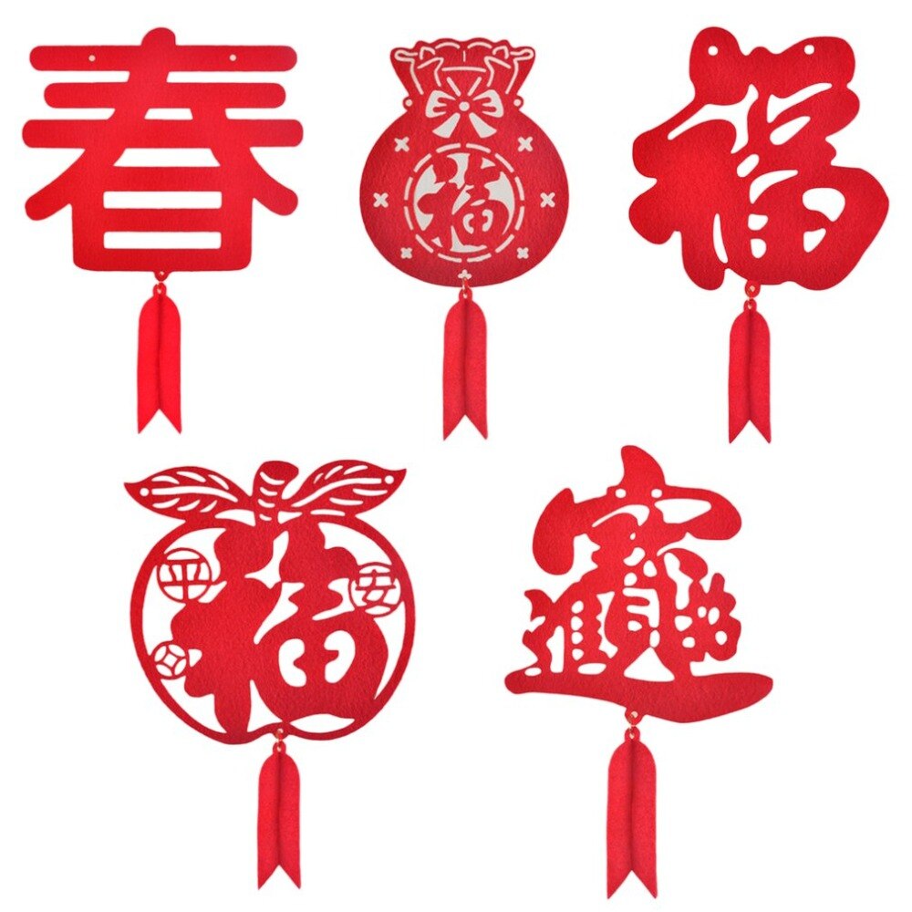 Bright Red Spring Festival String Banner Garland Bunting Flags Chinese Happy Year Supplies Shop Window Home Decoration