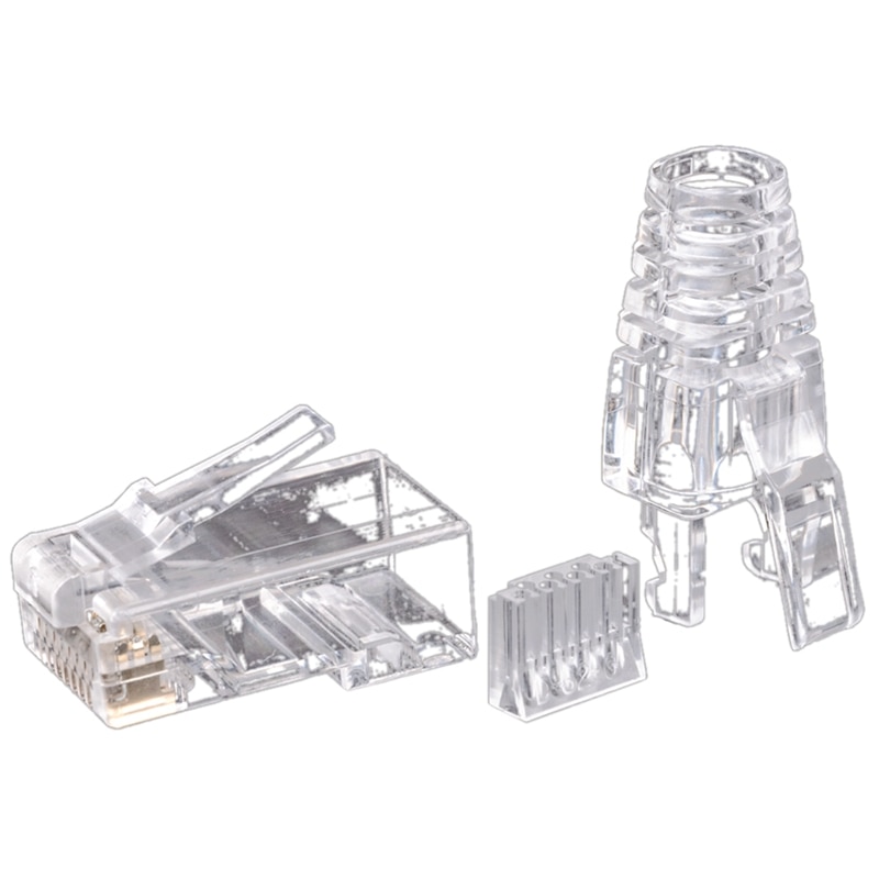 100 stück cat 6 rj45 -stecker utp-kabel ethernet-buchse 8 p 8c netzwerk cat 6 modularstecker mit 6.5mm rj45 kappen