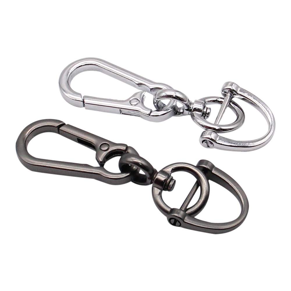 Anti-verloren autosleutel hanger creatieve eenvoudige sleutelhanger sterke karabijnhaak vorm roestvrijstalen sleutelhanger man unisex cadeau auto-interieur