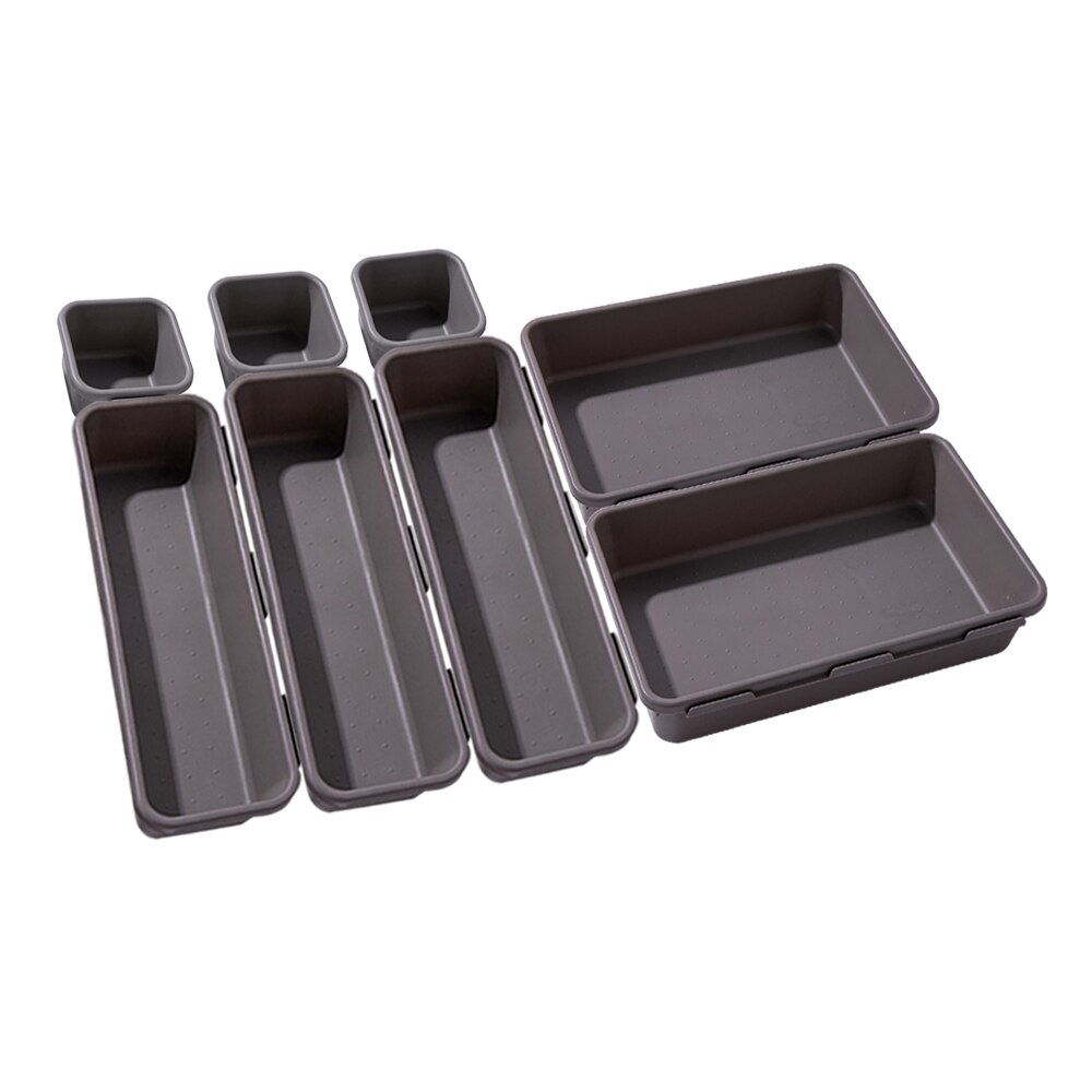 8-Piece Set Drawer Style Storage Box Tray Separate Free Combination Multi-Purpose DIY Home Office Small Object Storage Case: 02