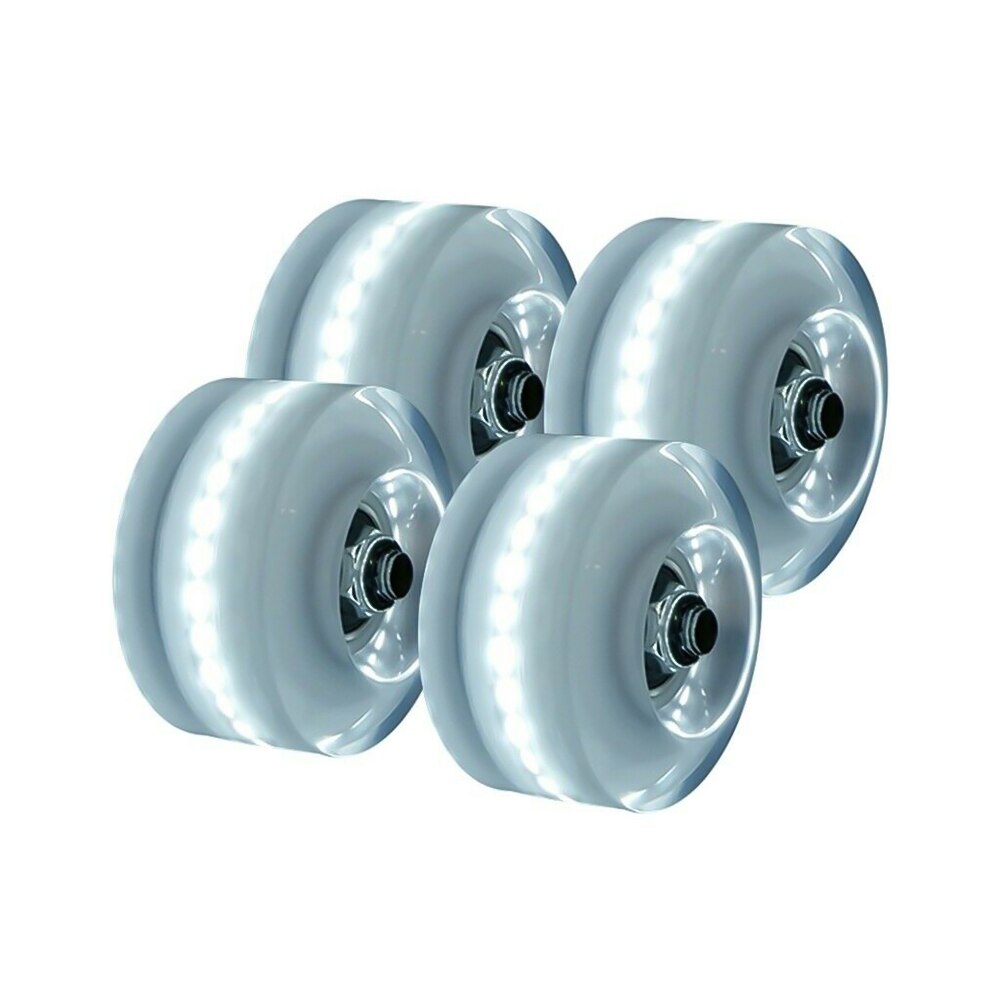4 PCS Luminous Light Up Roller Skate Wheels Universal Double Row Roller Four-wheel roller skates Skates Accessories: A