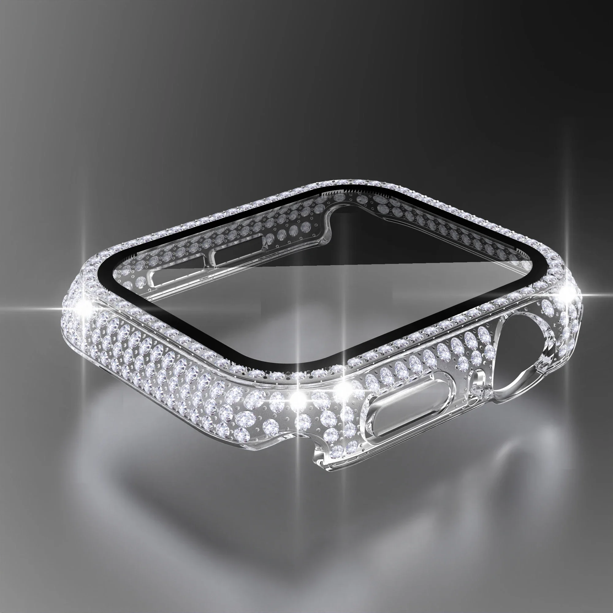 Funda de diamante con cristal templado integrado para Apple Watch, cubierta de 41mm, 45mm, 42mm, 44mm, 38mm, 40mm para IWatch Series 9, 8, 7, 6, SE 5, 4, 3