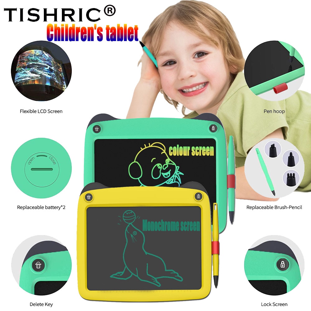 Tishric Educatief 9 Inch Lcd Schrijven Tablet Pad Voor Tekening Digitale Grafische Tablet Kids Tekening Tablet/Board Kinderen