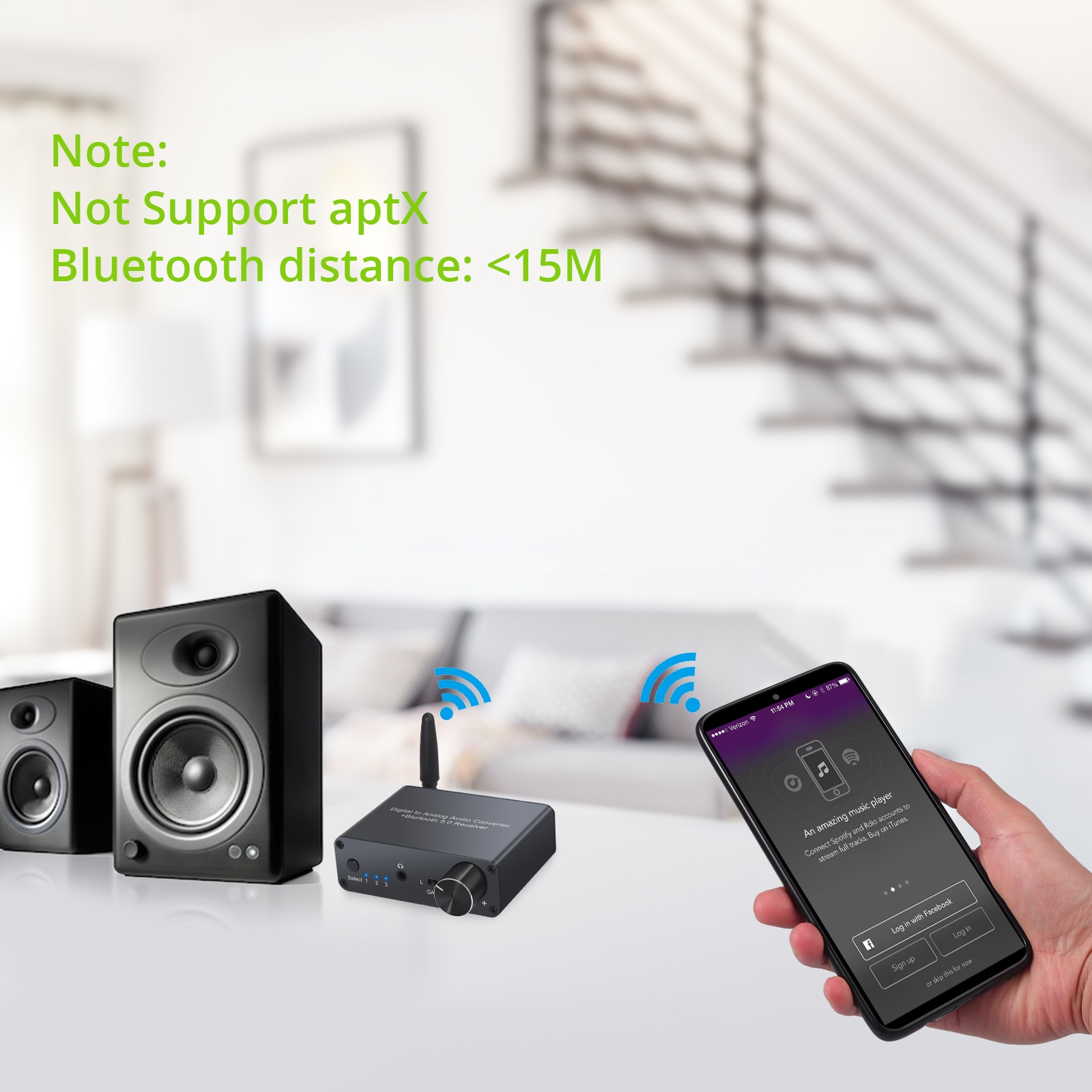 192Khz Digitaal Naar Analoog Converter Bluetooth-Compatibel Dac Met Hoofdtelefoon Versterker Volume Controle Optische Coaxiale Rca 3.5mm