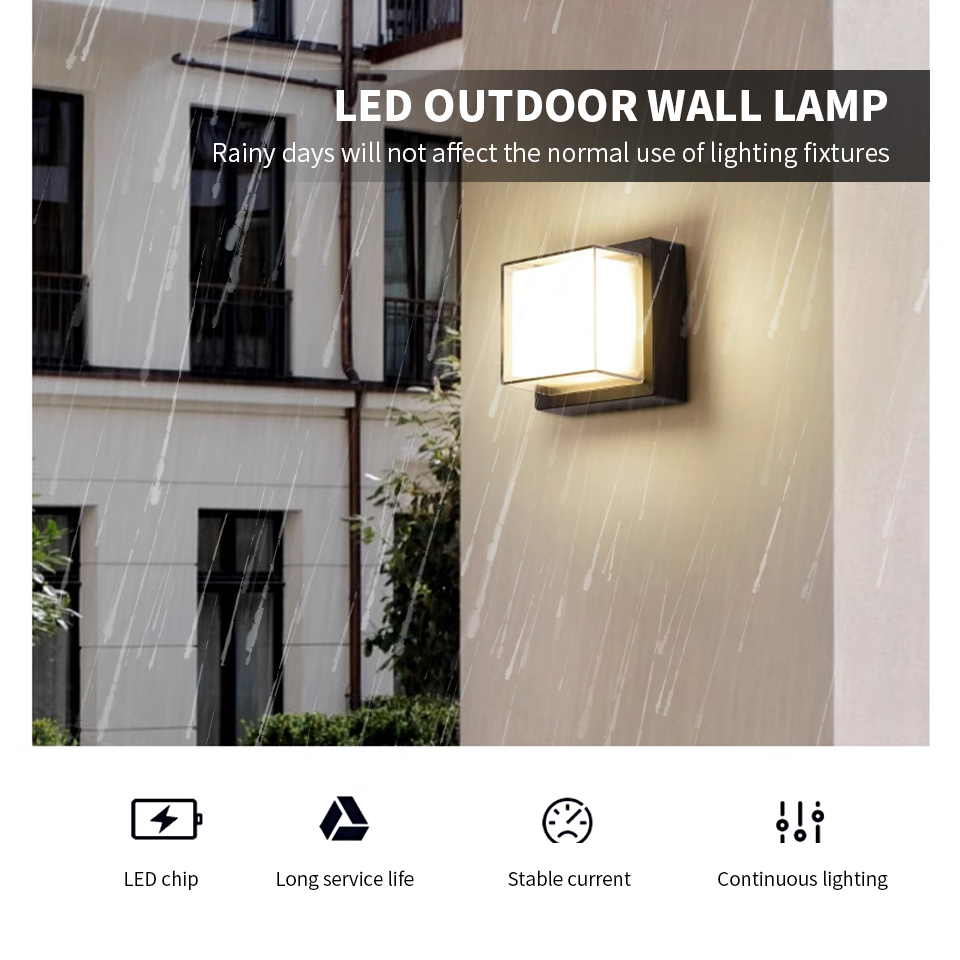 Lámpara de pared LED, Sensor de movimiento moderno, AC85-265V interior/exterior, 6W, 12W, luz de pared impermeable IP66 para decoración de camino de calle y jardín