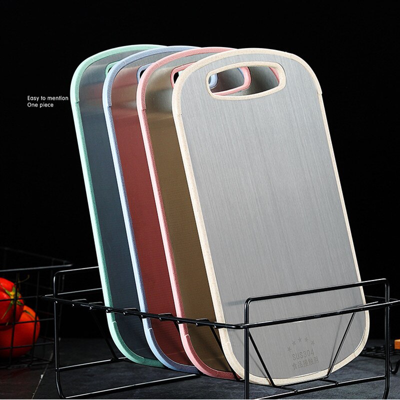 Plastic Chopping Board Non-slip Cutting Board Anti Bacterium Hang Hole Food Slice Cut Chopping Kitchen Tools: Blue / S 35.5x22.5cm