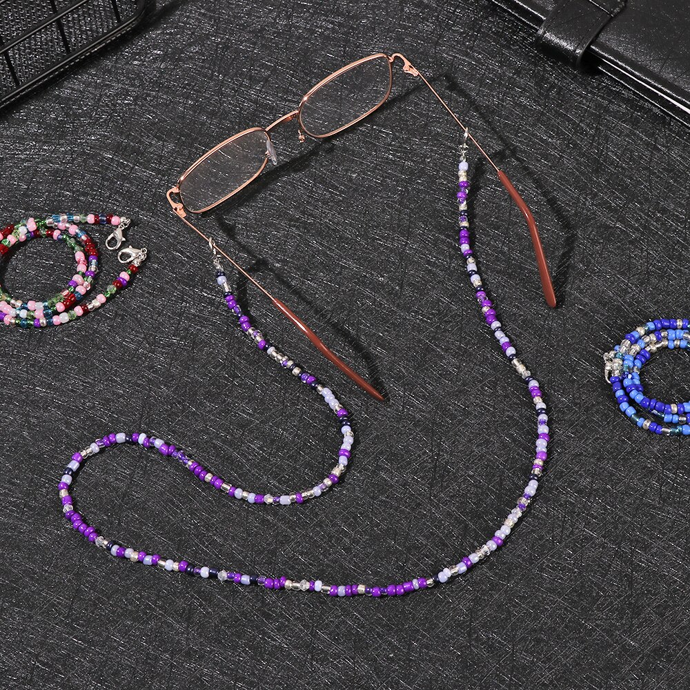 Telefoonkoorden met kralen van acryl, gezichtsmasker, anti-verliesketting, brillenkoord, nekkoordhouder, antislipaccessoires