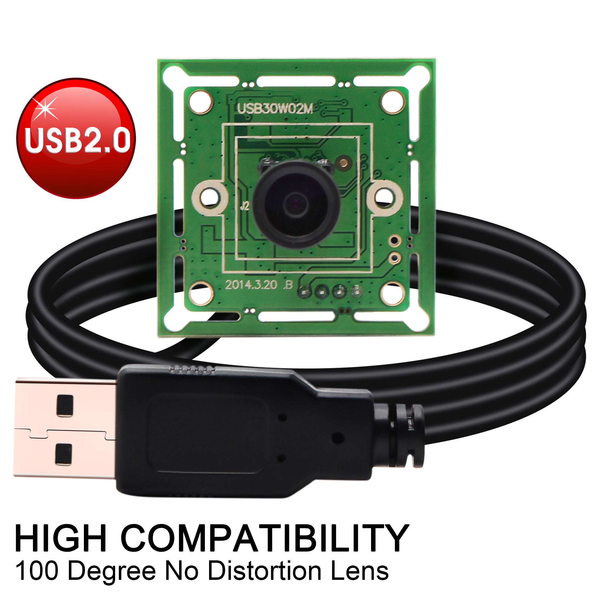 ELP 32*32/26*26mm Mini Camera Module High Speed 60fps Wide Angle 100degree M7 Lens VGA 640*480P OV7725 Small Size PC Camera