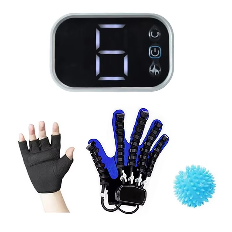 Luvas de treinamento de reabilitação de mão luvas de robô de reabilitação acidente vascular cerebral hemiplegia massagem inteligente função de mão luvas de robô: Rose Red / EXTRA GRANDE
