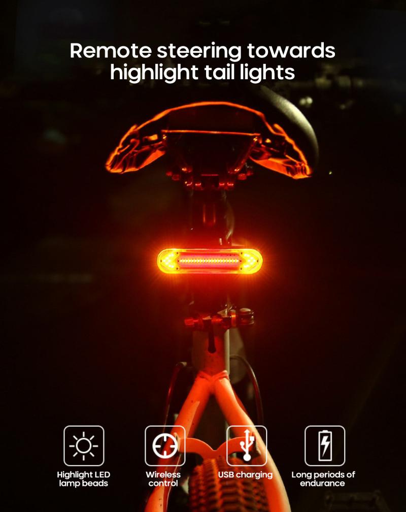USB Aufladbare Fahrrad Rücklicht LED Drahtlose Fernbedienung Blinker Mountainbike Sicherheit Warnung Licht Radfahren Ausrüstung