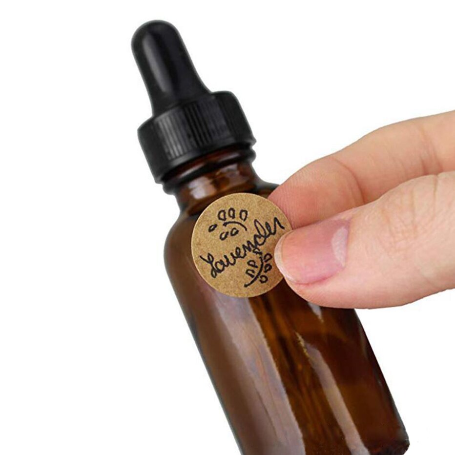 2.5cm Round Brown Label Stickers Reusable Waterproof Stickers for Containers Jars Mason Spice Glass Organizers Adhesive Stickers