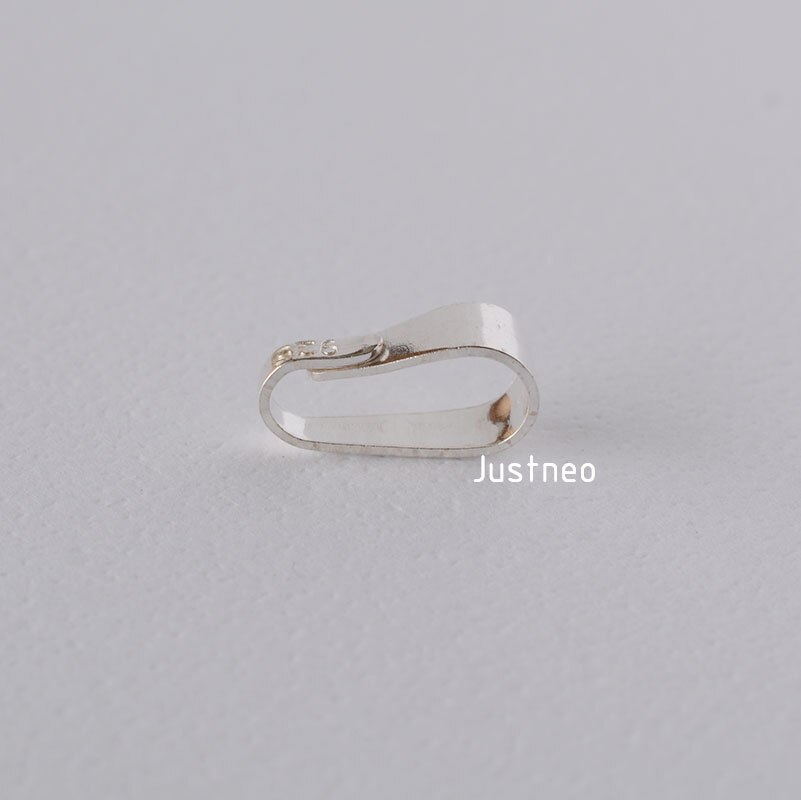 Solid 925 Sterling Zilveren Snap Op Lock Bail Hanger Sluiting, Sieraden Diy Zilver Bevindingen/Onderdelen