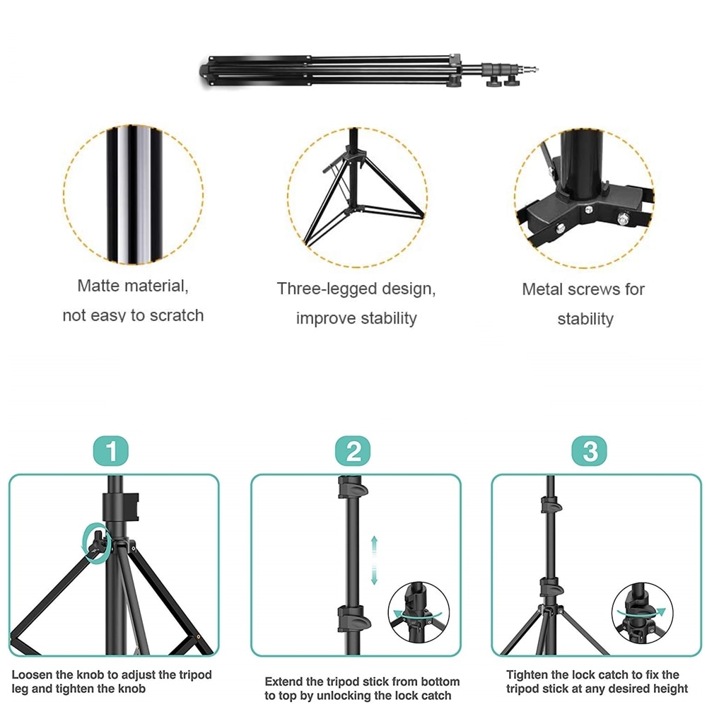 Trépied de support de téléphone portable, anneau de support pour téléphone portable, Kit de vlog Flexible, Selfie