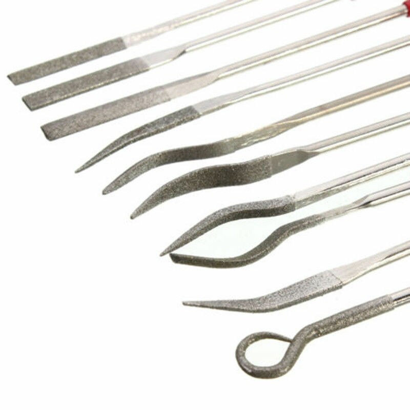 10 Stuks/set Diamant Coating Bestand Mechanische Horloge Sieraden File Tool Set