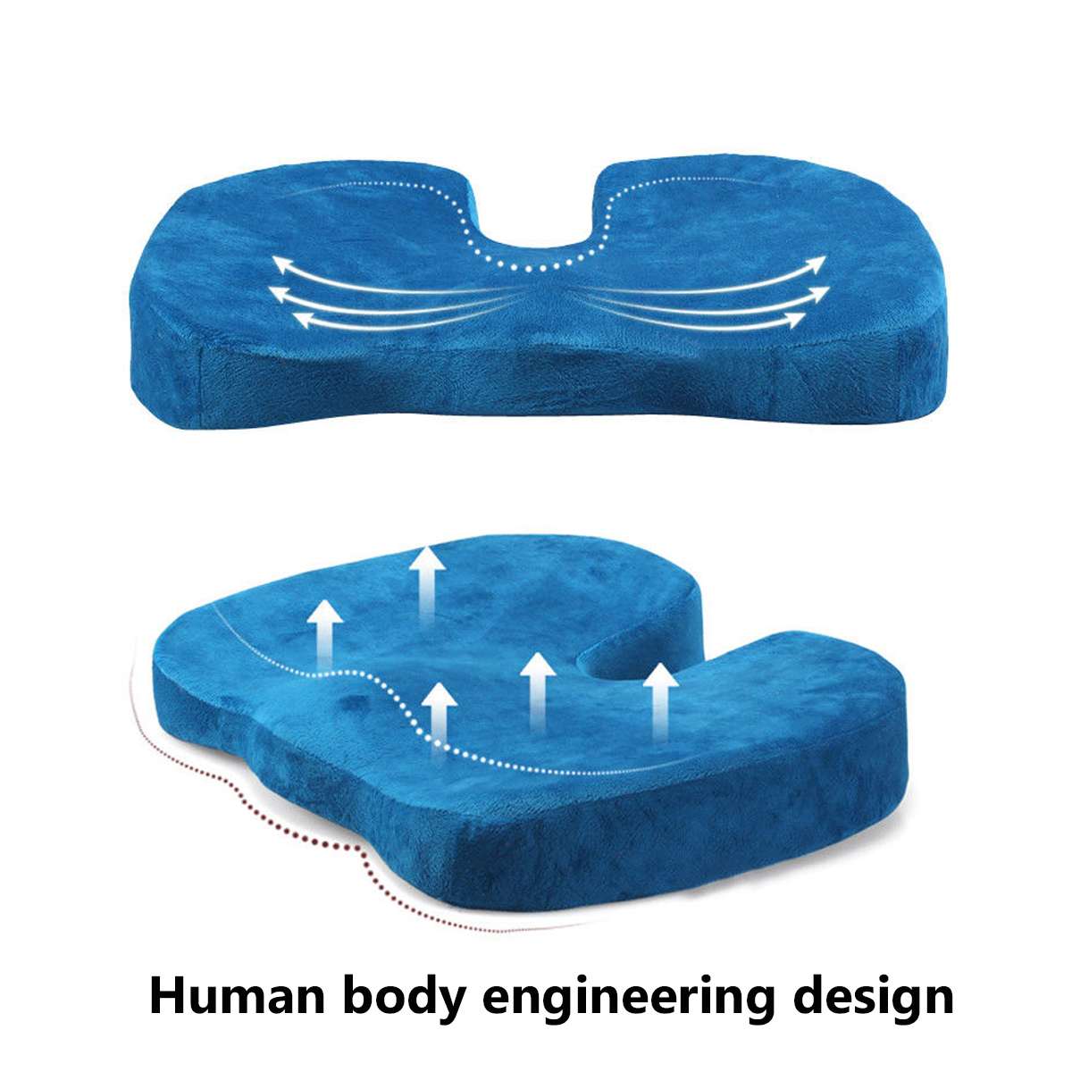 Memory Foam Zitkussen Orthopedisch Kussen Stuitbeen Bureaustoel Kussen Ondersteuning Taille Terug Kussen Autostoel Hip Massage Pad Sets