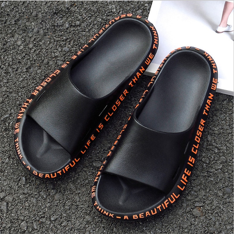 Chanclas para masaje antideslizantes de playa para amantes de la , zapatillas antideslizantes de EVA de verano para hombres y mujeres, zapatillas negras para interior