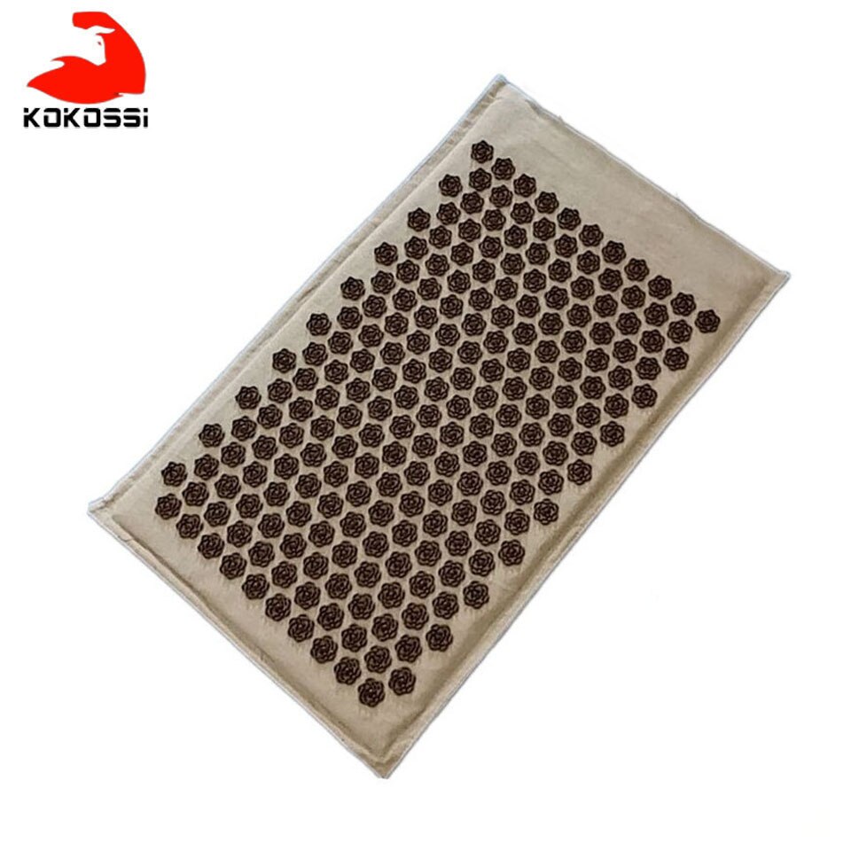 KoKossi-colchoneta de acupuntura de lino orgánico Natural, cojín de masaje con puntas de loto, esterilla de Yoga para alivio del dolor y espalda/cuello: Gold Mat