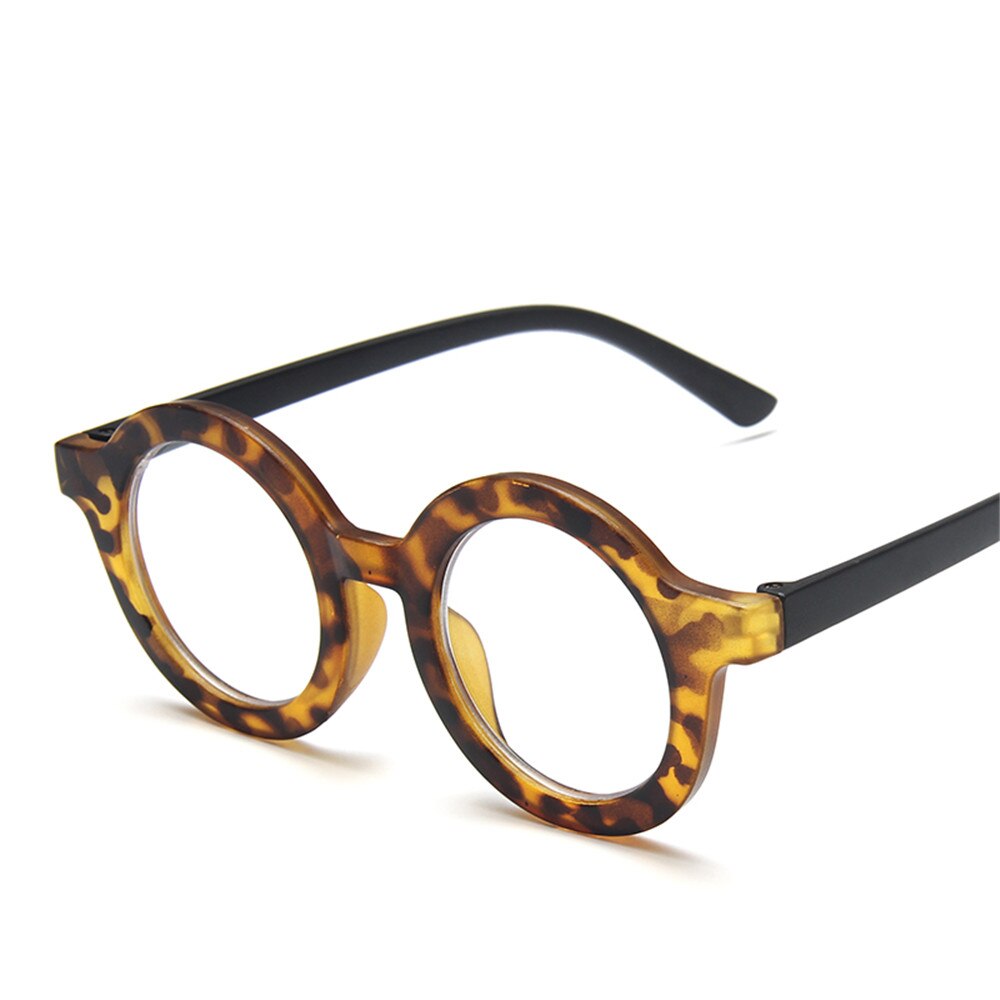 LongKeeper Anti Blau Licht freundlicher Brille Mädchen Nette Rosa Runde Brillen Junge freundlicher Computer Brillen Optische Rahmen UV400: Leopard klar