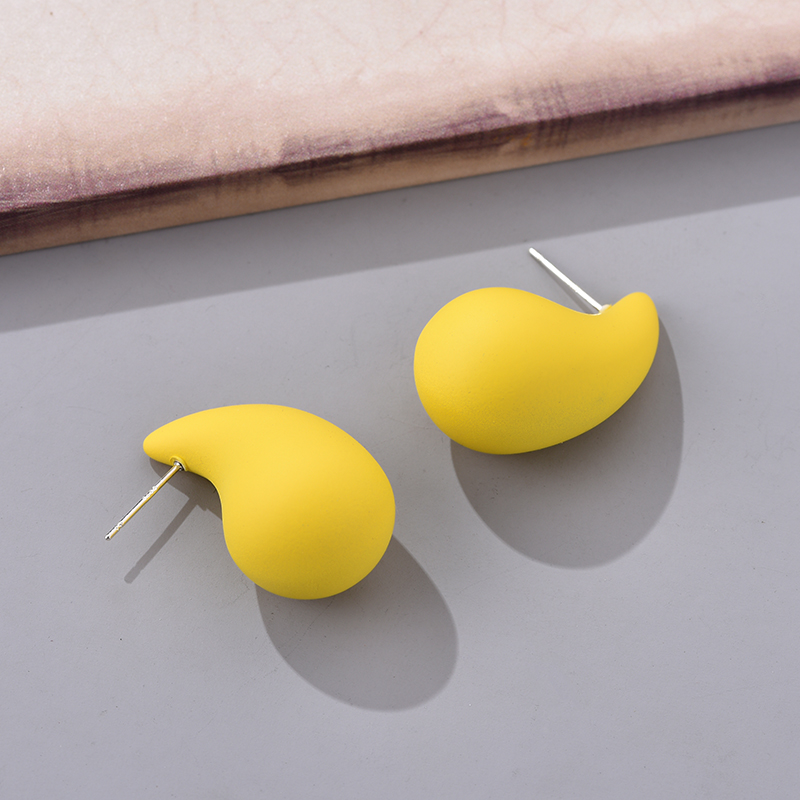 Pendientes grandes con forma de lágrima para Mujer y niña, aretes gruesos de acrílico con forma de gota de agua, color azul, negro, naranja y rojo, 2024: PLATEADO
