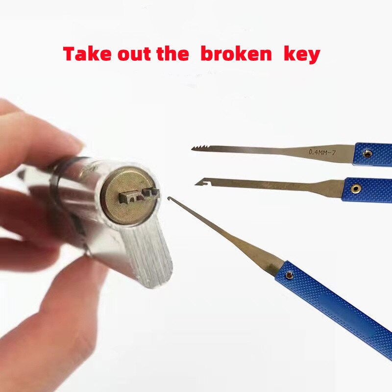 Herramientas manuales de cerrajería, Kit de herramientas de reparación de candado de selección de cerradura fuerte, abridor de puerta, herramienta de desbloqueo, manija, Hardware de bloqueo combinado