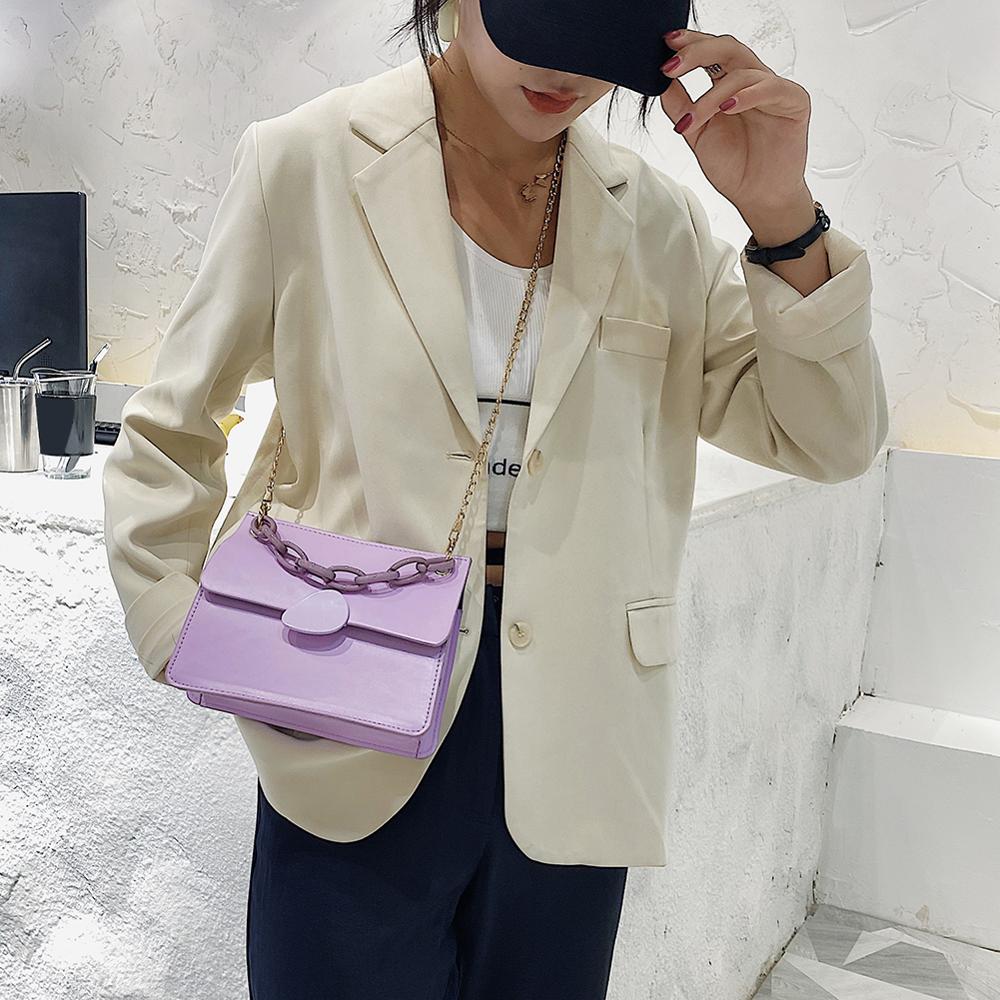 Doce cor grossa corrente couro do plutônio crossbody sacos para as mulheres 2020 elegante bolsas de ombro feminino bolsa de viagem cruz corpo