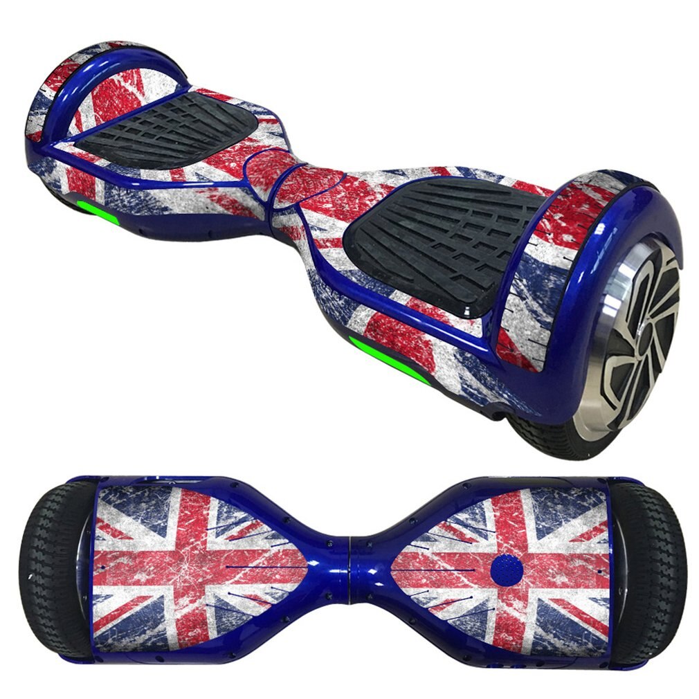 6.5 inch zelfbalancerende elektrische scooters wielbord beschermende pvc hoes huid sticker klassieke hoverboard auto decoratie: Blauwe en groene camouflage