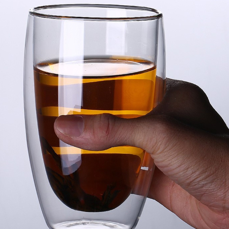 Taza Termo de vidrio resistente al calor de doble pared, taza de agua de té y café aislada, vasos transparentes para beber