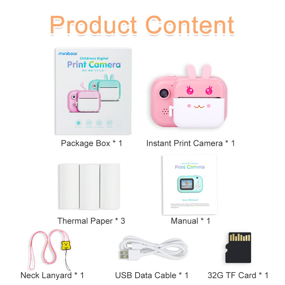 Aparat natychmiastowy dla dzieci dla dzieci aparat fotograficzny 1080P aparat cyfrowy dla dzieci aparat fotograficzny zabawka prezent urodzinowy dla dziecka