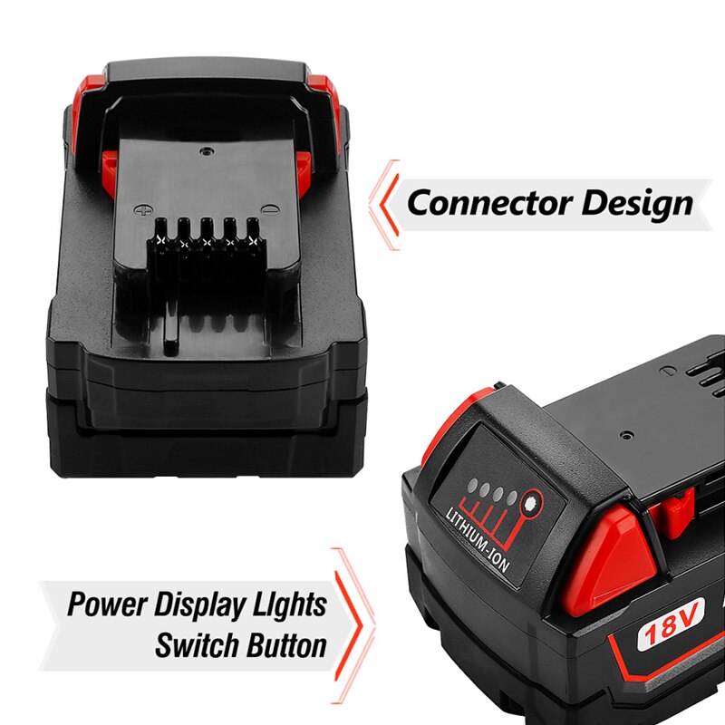 Originele 18V 12800Mah Replacemet Lithium Ion 12.8Ah Batterij Voor Milwaukee Xc M18 M18B Cordless Gereedschap Batterijen + Oplader