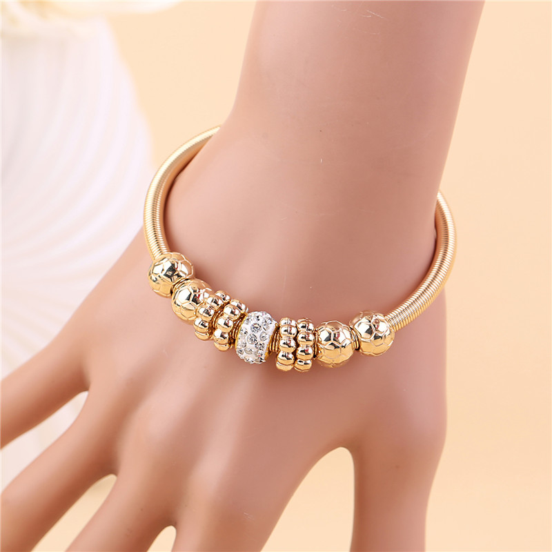 Mode Vrouwen Armband Goud Zilver Kristal Legering Kralen Bedelarmband Voor Vrouwen Fijne Sieraden Originele Armbanden