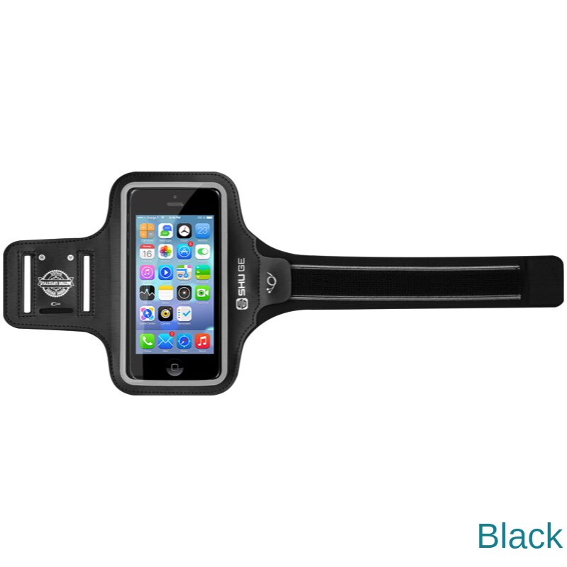 Bracciale per telefono Fitness con borsa da braccio Mobile in Lycra supporto per telefono sportivo universale riflettente impermeabile: Black