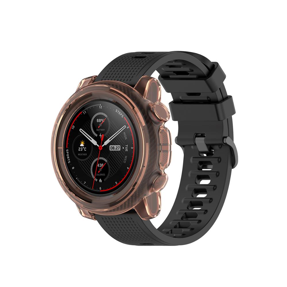 Caja de reloj inteligente para Huami Amazfit Stratos 3, funda protectora de TPU blanda para Xiaomi Amazfit Stratos 3, marco Protector de silicona