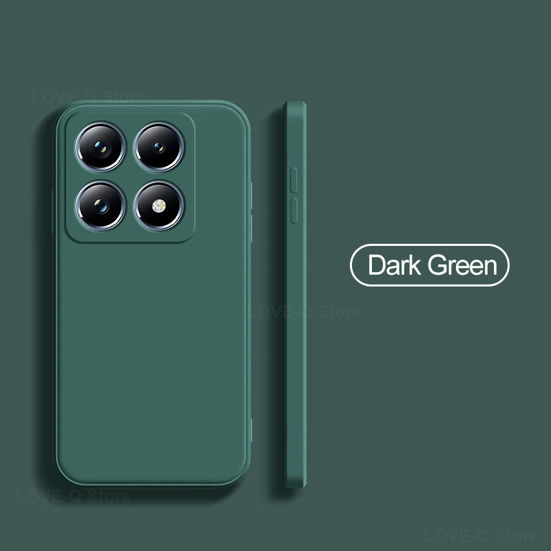 Coque en silicone liquide d'origine pour Xiaomi, couverture souple en TPU, Xiaomi 14 T Pro: PC / vert militaire
