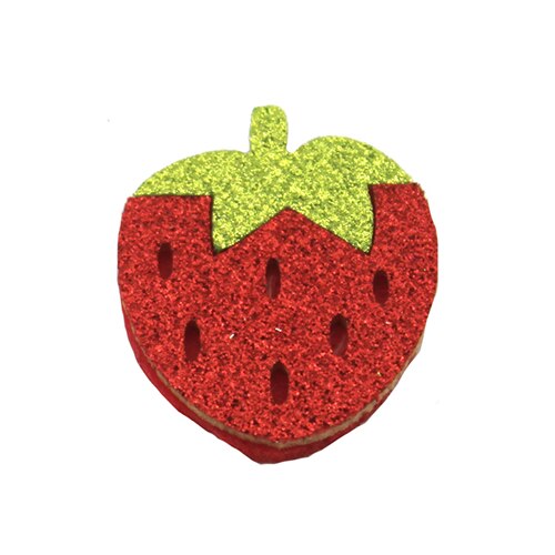 Glitter Watermelon Felt Applique for DIY,strawberry cherryFlat Back Felt Appliques Fruit baby accessories: starwberry red