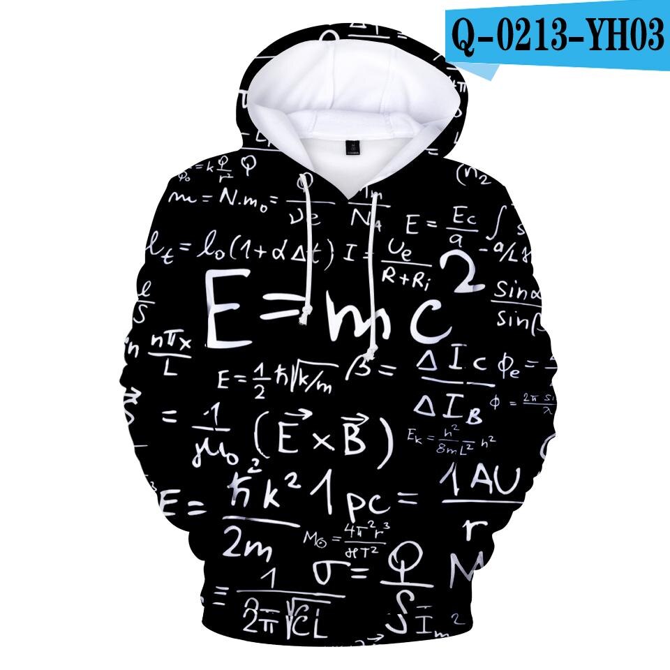 Aikooki E = MC2 Fun 3D Hoodies Sweatshirts Men/Women Print Black 3D Hoodies E = MC2 Hooded Mens pullovers XXS-4XL