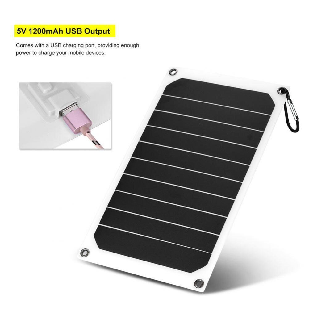 Bærbar 10w ip64 vandtæt solpanel mobil strømoplader 5v usb kraftig opladning clh@ 8