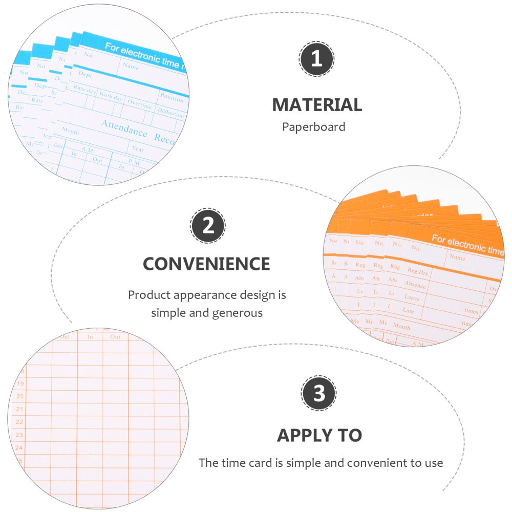 1 set of Practical Durable Useful Clock Paper Attendance Recorder Time Card