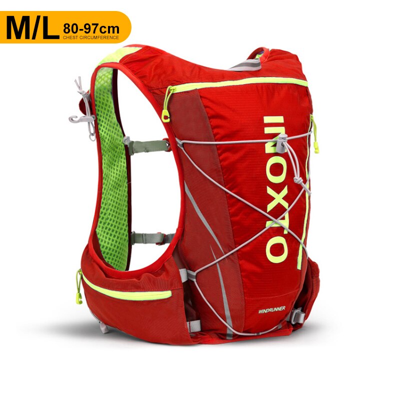 Chaleco de hidratación para correr de 8L, mochila para hombre y mujer, bolsas de agua para deportes al aire libre, Maratón, trotar, senderismo, mochila: Red M 80 to 97cm