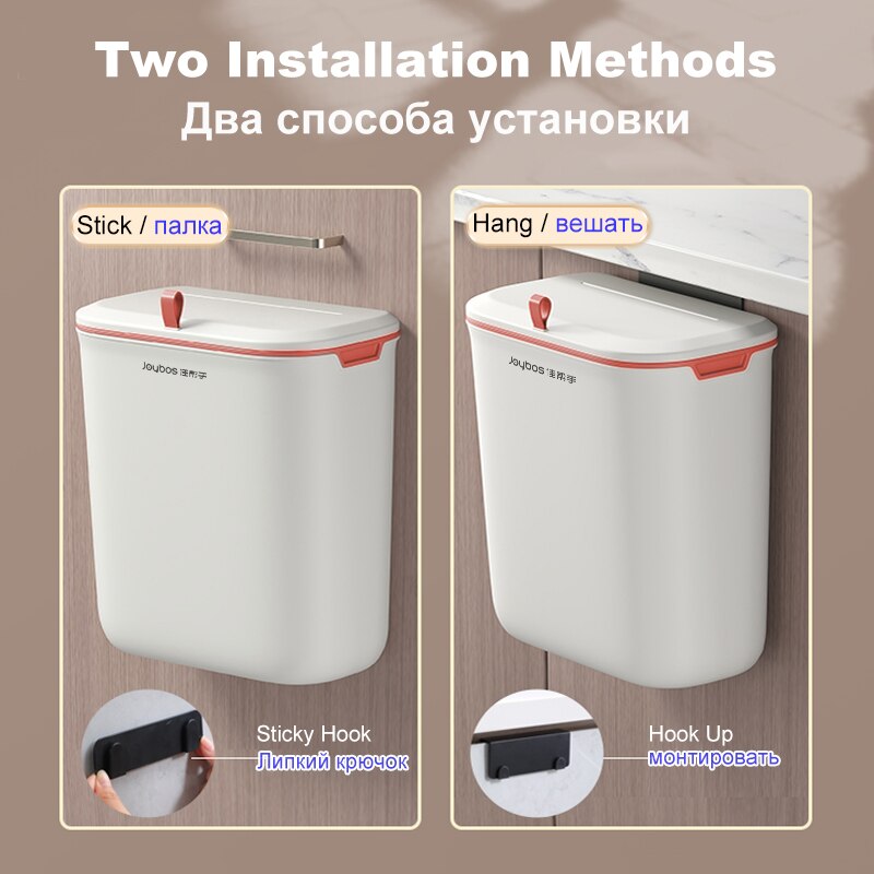 Trash Can Kitchens Cabinet Door with Lid Kitchen Trashs Bin Garbage Bins Wall Mounted Hanging Trash Bin Counter Garbage Bins