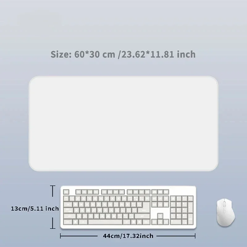 DIY high-definition custom picture mouse pad large desk mat keyboard accessories suitable for home office non-slip washable: WHITE