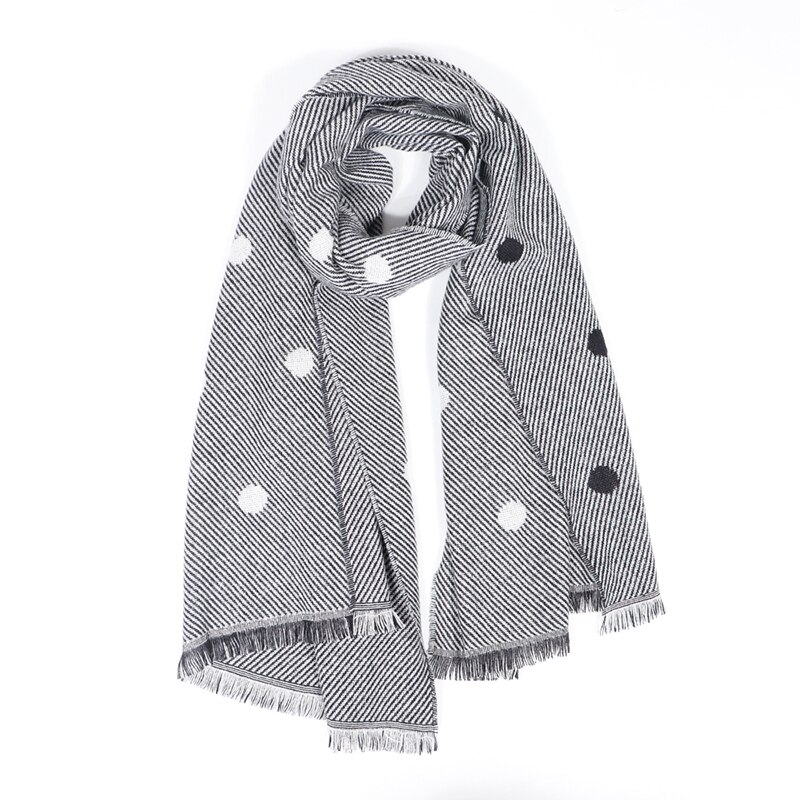 Épaississement couleur unie treillis points doux femmes écharpe cachemire foulards dames châle enveloppement automne hiver pashmina unisexe silencieux