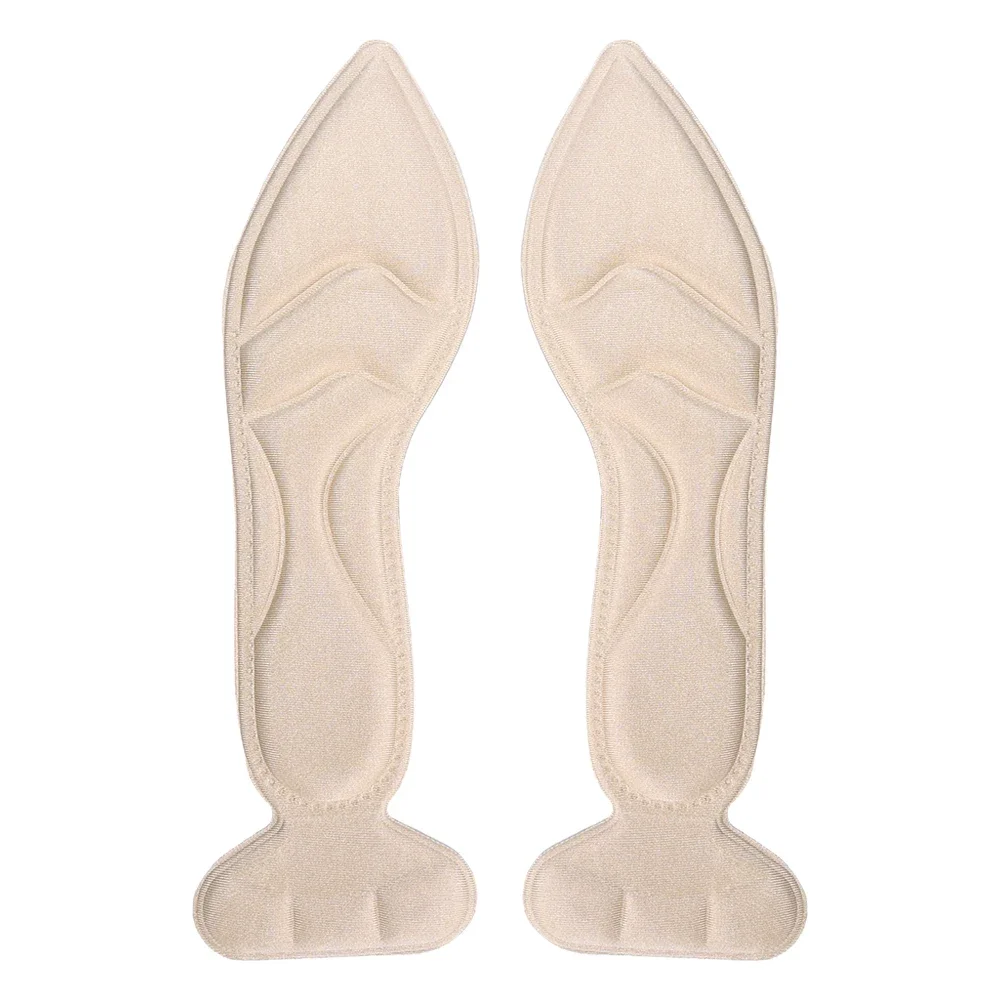 2/4 st mjuka 7d memory foam-inlägg för kvinnor, högklackade skor, stöd för hålfoten, inlägg med hälstöd, halkfri platta: Brun
