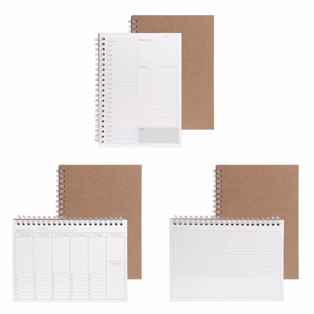Planner Book Monthly Weekly Daily Agenda Schedule Blank Diary DIY Study Notebook