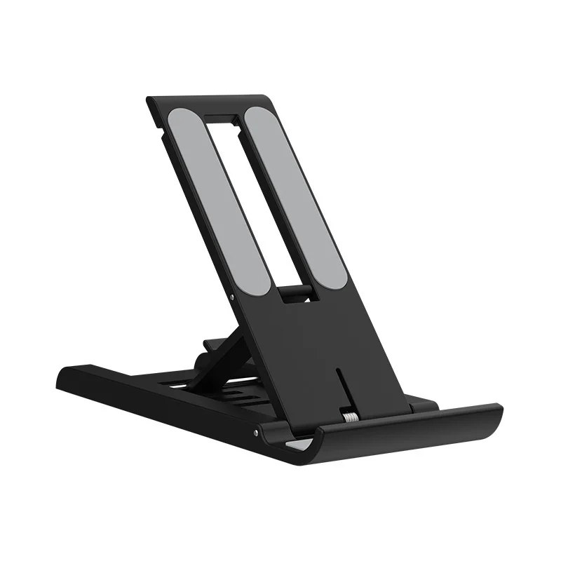 Desktop Telefoon Houder Stand Opvouwbare Draagbare Tablet Stand Bureau Luie Beugel Voor iPhone 13 Pro iPad Mobiele Telefoon Tablet hieronder 12": Black
