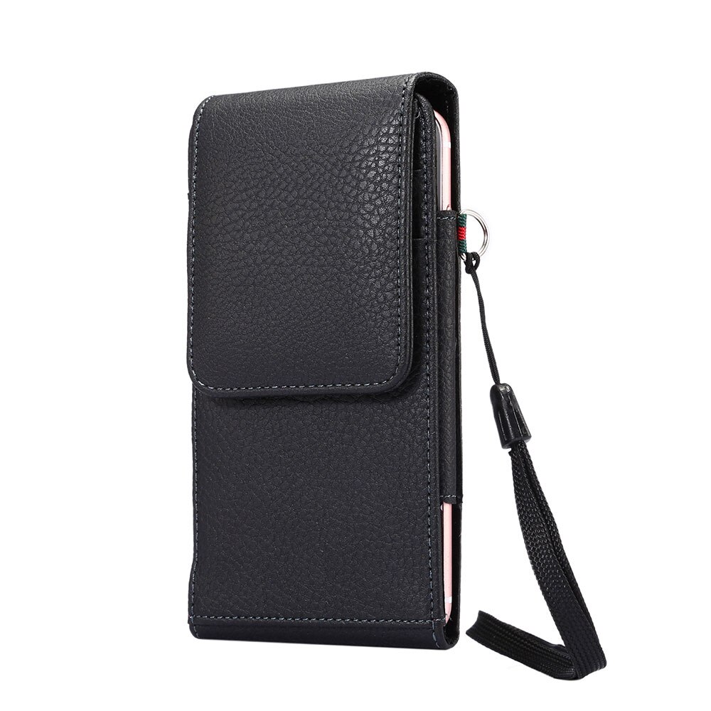 Boucho pouch telefono cuoio DELL'UNITÀ di elaborazione di vibrazione multifunzione copertura del telefono fondina sacchetto mobile per il iphone 7 7 plus per iphone 5 s 5 SE 6 6 s 6 plus: for iphone 6 plus / Black