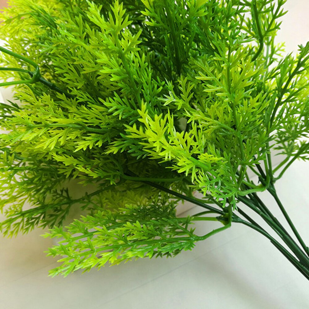 7 heads Artificial Green Cypress Tree Leaf Pine Needle Leaves Branch Christmas Wedding Home Office Hotel Decoration