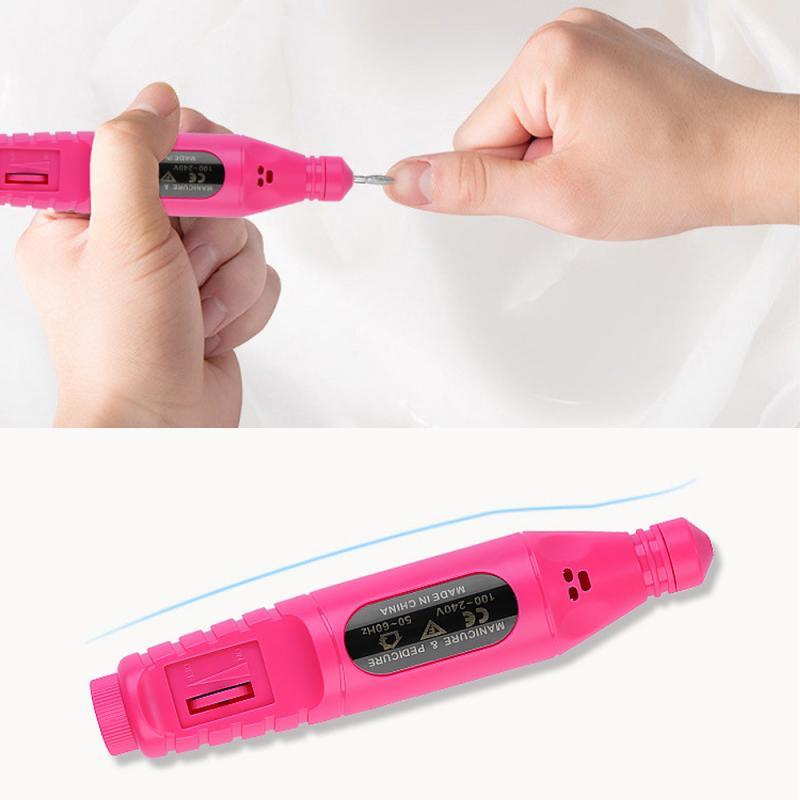 1Set Electric Nail Drill Machine Manicure Machine Nail Art Pen Pedicure Nail File Nail Art Tools Portable TSLM1