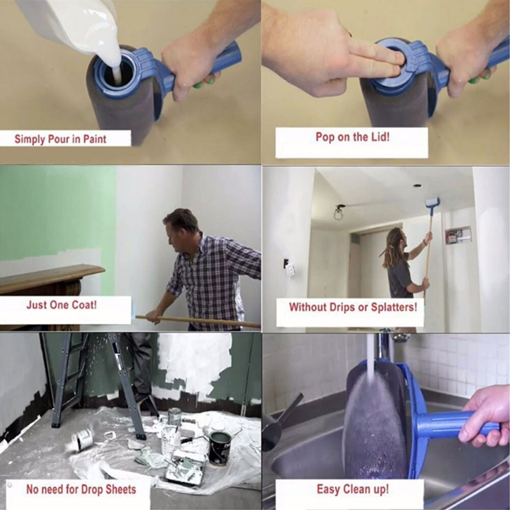 5/8Pcs Paint Roller Decorative Paint Runner Pro Roller Brush Tools Set Paint Roller Set for Room Wall Painting