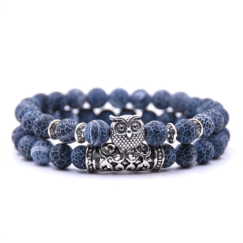 2 Stks/set Mode Paar Tijgeroog Steen Armbanden Armbanden Klassieke Zwart Wit Natuurlijke Lava Stenen Charm Bead Armband Vrouwen Mannen: 6