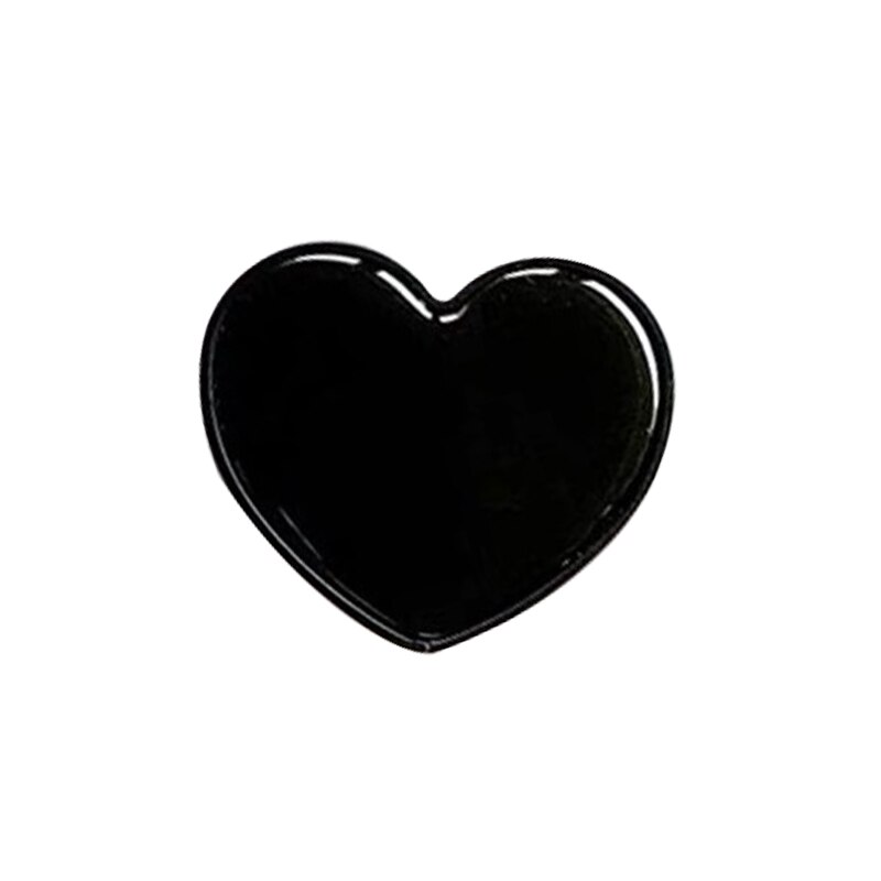 1pcs Pure Love heart shape epoxy glue mobile phone bracket Cute 3D Animal airbag Phone Expanding Stand Finger Holder: Black